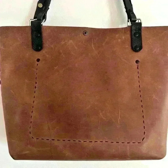 Fidflebug Leather Goods English Tan Leather Tote Hummingbird - Picture 5 of 7